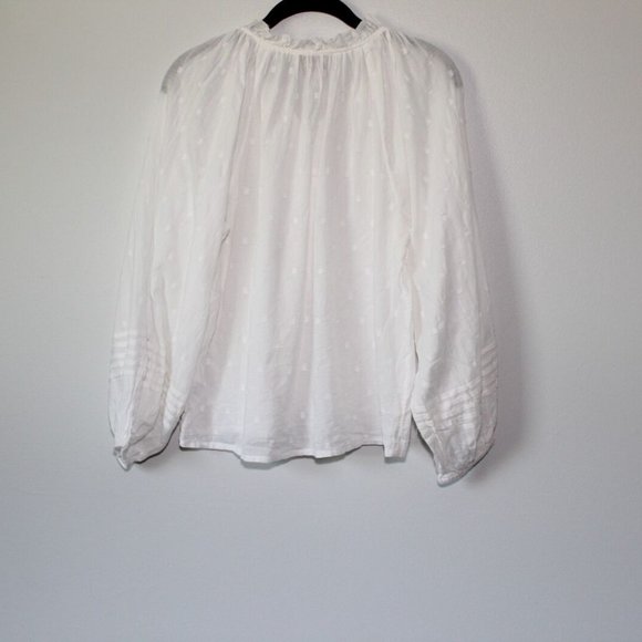 Cleobella Anthropologie Antonia Button Peasant Blouse White Boho Small H13419 - Picture 8 of 11